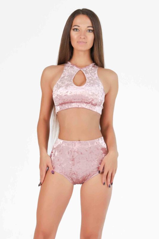 i-Style Top Eclipse Terciopelo Rosado M