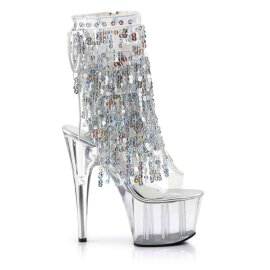 Pleaser Botín ADORE-1017SQF Plata Transparente
