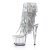 Pleaser Botín ADORE-1017SQF Plata Transparente