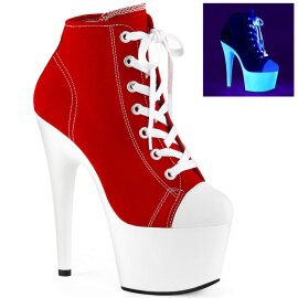 Pleaser Botín ADORE-700SK-02 Rojo Blanco-Neón