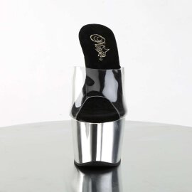 Pleaser Zapato Abierto ADORE-701 Plata Transparente Metalizado