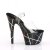 Pleaser Sandalia de Tacón ADORE-708BMC Negro Transparente