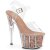 Pleaser Sandalia de Tacón ADORE-708G Transparente Purpurina Oro Rosado Claro