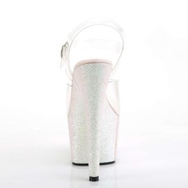 Pleaser ADORE-708HMG Clear/Opal Multi Glitter