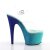 Pleaser Sandalia de Tacón ADORE-708OMBRE Transparente Turquesa Ocre Purpurina