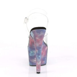 Pleaser Sandalia de Tacón ADORE-708REFL Transparente Estampado Galaxia