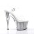 Pleaser Sandalia de Tacón ADORE-708SRS Plata Transparente Plata Metalizado