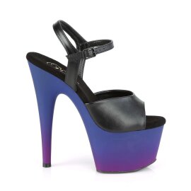 Pleaser Sandalia de Tacón ADORE-709BP Negro Azul-Lila