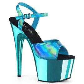 Pleaser Sandales ADORE-709HGCH Turquoise Hologramme Chrome