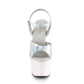 Pleaser ADORE-709HGG Silver Hologram/Opal Multi Glitter