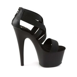 Pleaser Sandalia de Tacón ADORE-769 Negro Cintas Elásticas