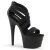 Pleaser Sandalia de Tacón ADORE-769 Negro Cintas Elásticas
