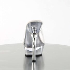 Pleaser Zapato Abierto ALLURE-601 Plata Transparente