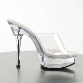 Pleaser Zapato Abierto ALLURE-601 Plata Transparente
