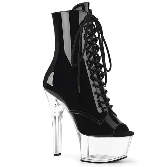 Pleaser Botín ASPIRE-1021 Negro Charol Transparente