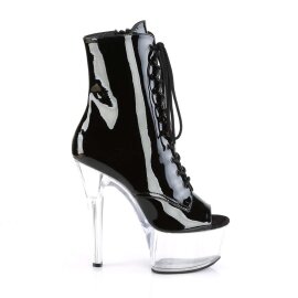 Pleaser Botín ASPIRE-1021 Negro Charol Transparente