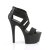 Pleaser Sandalia de Tacón ASPIRE-669 Negro Elástico Piel Sintética