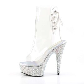 Pleaser Botín BEJEWELED-1018DM-6 Plata Transparente Metalizado