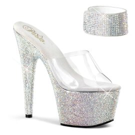Pleaser Mules BEJEWELED-712RS Trasparente/Argento Multi...