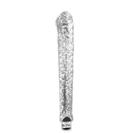 Pleaser Bota Alta BLONDIE-R-3011 Plata Multi Metalizado