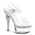 Pleaser Sandalia de Tacón CAPTIVA-608 Plata Transparente
