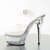 Pleaser Sandalia de Tacón CAPTIVA-608 Plata Transparente
