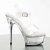 Pleaser Sandalia de Tacón CAPTIVA-608 Plata Transparente