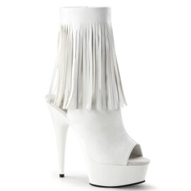 Pleaser DELIGHT-1019 White Faux Leather/White
