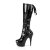 Pleaser Bota DELIGHT-2029 Negro Charol Elástico