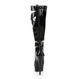Pleaser Botín DELIGHT-600-49 Negro Elástico Charol