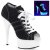 Pleaser Botín DELIGHT-600SK-01 Negro Blanco-Neón