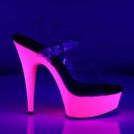 Pleaser DELIGHT-608UV Clear/Neon Pink