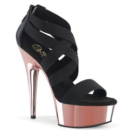 Pleaser Sandalia de Tacón DELIGHT-669 Negro Oro...
