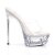 Pleaser Zapato Abierto ECLIPSE-601 Plata Transparente