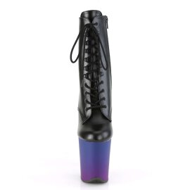 Pleaser FLAMINGO-1020BP Black Faux Leather/Blue-Purple Ombre