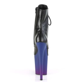 Pleaser Botín FLAMINGO-1020BP Negro Cuero SintéticoAzul-Lila