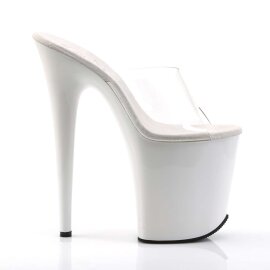 Pleaser Zapato Abierto FLAMINGO-801 Blanco Transparente