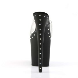 Pleaser Zapato Abierto FLAMINGO-801ABLS Negro Transparente Metalizado