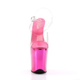 Pleaser FLAMINGO-808 Clear/Hot Pink Chrome