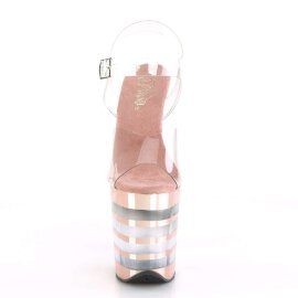 Pleaser FLAMINGO-808CHLN Clear/Rose Gold Chrome