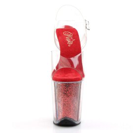 Pleaser FLAMINGO-808G Clear/Red Glitter