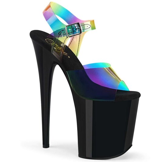 Pleaser Sandalia de Tacón FLAMINGO-808RB Multicolor Negro