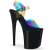 Pleaser Sandalia de Tacón FLAMINGO-808RB Multicolor Negro