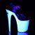 Pleaser Sandalia de Tacón FLAMINGO-808SW Transparente Blanco-Neón