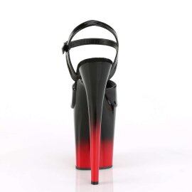 Pleaser Sandalia de Tacón FLAMINGO-809BR-H Negro Charol Rojo Metalizado