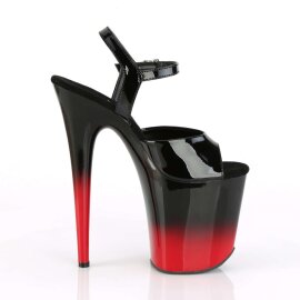 Pleaser Sandalia de Tacón FLAMINGO-809BR-H Negro Charol Rojo Metalizado