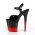 Pleaser Sandalia de Tacón FLAMINGO-809BR-H Negro Charol Rojo Metalizado