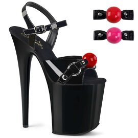Pleaser Sandalia de Tacón FLAMINGO-809GB Negro Charol