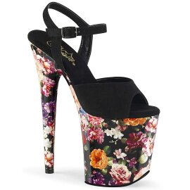 Pleaser Sandalia de Tacón FLAMINGO-809WR Negro Flor
