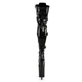 Pleaser Bota Alta INFINITY-3028 Charol Elástico Charol Elástico Negro